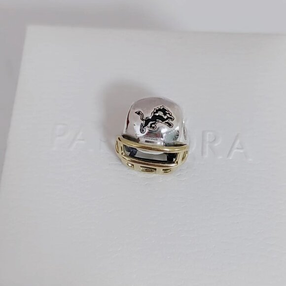 Pandora Detroit Lions Charm Football Helmet Charm Pendant - Picture 5 of 6
